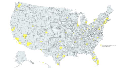 Half The Us Population Lives In The Yellow Counties Half Outside Them