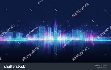 Abstract Hologram 3d City Rendering Futuristic Stock Illustration ...