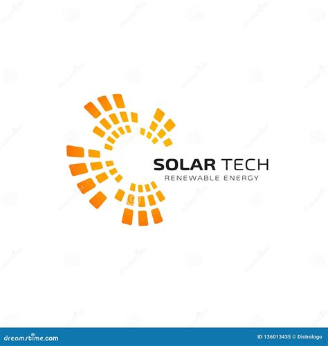 Sun Solar Energy Logo Design Template Solar Tech Logo Design Stock