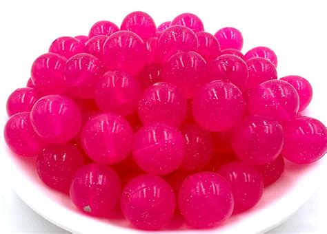 15mm Hot Pink Sparkle Jelly Silicone Beads Jelly Silicone Beads