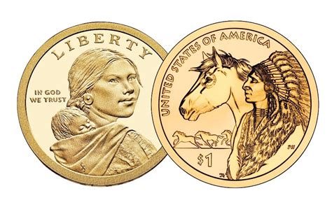 Galleon P D Native American Sacagawea Golden Dollar Coin