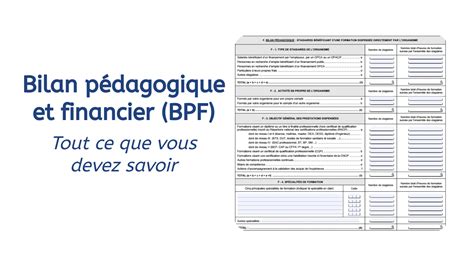 Bilan Pédagogique et Financier BPF Tout ce que vous devez savoir