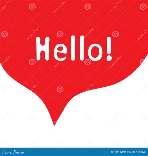 Hello Icon Message Bubble Vector Illustration Dialog Text On White