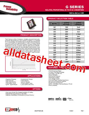 G Datasheet Pdf Xp Power Limited