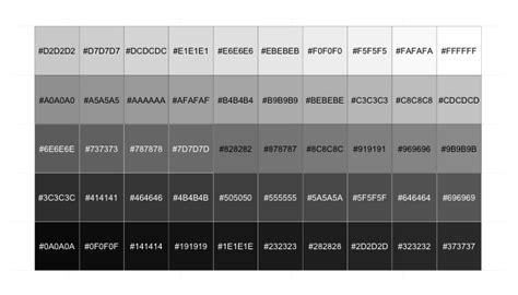 Fifty Shades of Grey in R | Grey colour chart, Shades, Grey wall color