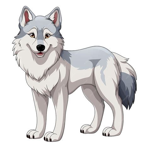 Premium Photo Cartoon Wolf Clip Art On White Background