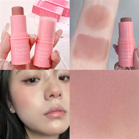 Rose Blusher Stick Cream Smooth Cheek Tint Monochrome Nude Blush