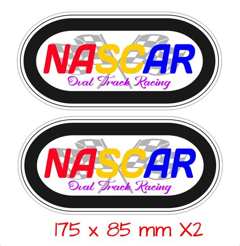 Nascar Racing Stickers Two 2 175 X 85 Mm Each Crazy Fish