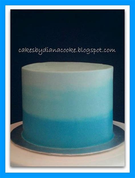 Ombre Blue Cake By Dianacooke83 Via Flickr Blue Cakes Simple