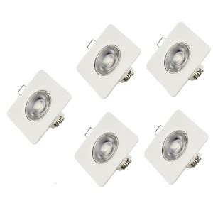 Kit 5 Spot Led Embutir Quadrado 5w Bivolt Luz Branca Foxlux Leroy Merlin