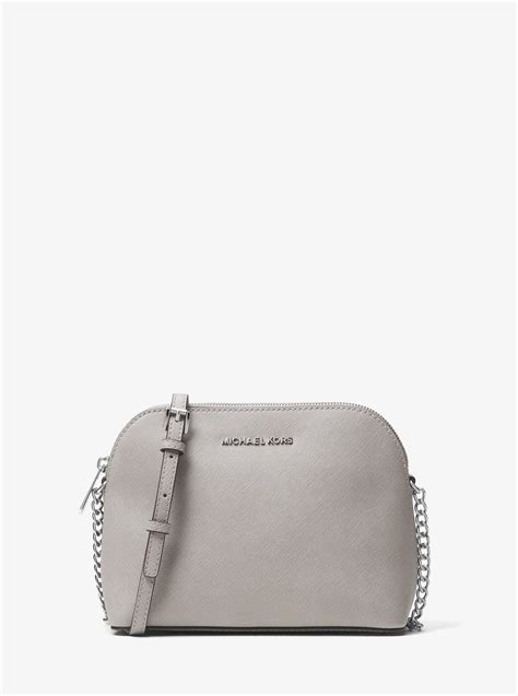 Michael Kors Cindy Large Saffiano Leather Crossbody Pearl Grey