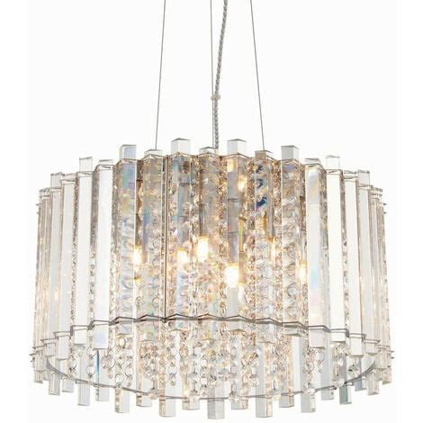 Endon Lighting Hanna Colgante Cristal Transparente K5 Placa Con