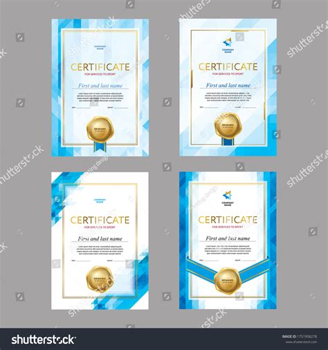 Set Certificate Diploma Design Templates Creative Stock Vector Royalty Free 1751958278