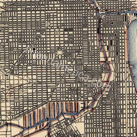 Antique Map Of Chicago Usgs Topographic Map 1901 By Blue Monocle