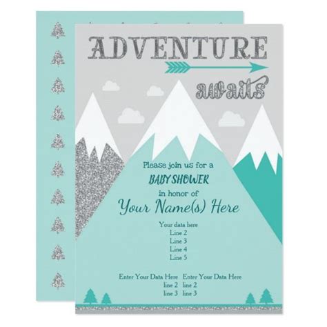 Adventure Awaits Mountain Baby Shower Invitation Customizable Gifts