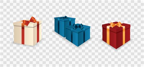 Set Of Colorful Gift Boxes With Bows And Ribbons Vector Art At