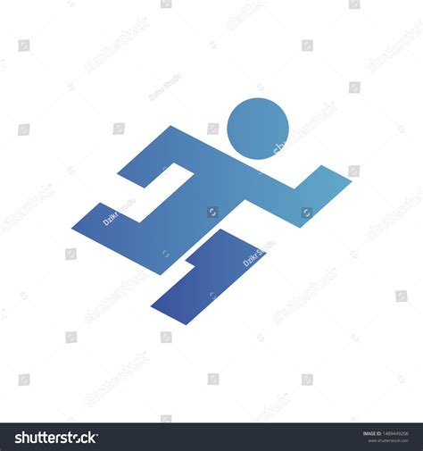 Running Man Abstract Logo Design Stock Vector Royalty Free