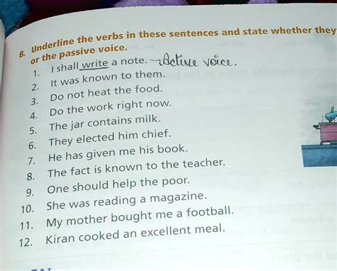 SOLVED Underline The Verbs In These Sentences And State Whether They