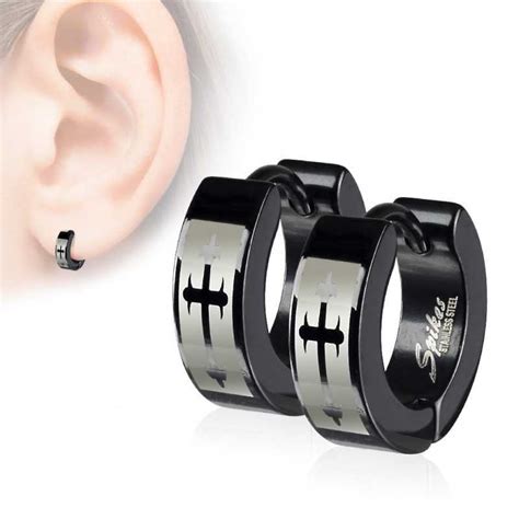 Paire Boucles D Oreilles Pour Homme Ado Tige Fermoir Acier Ronde Zircon