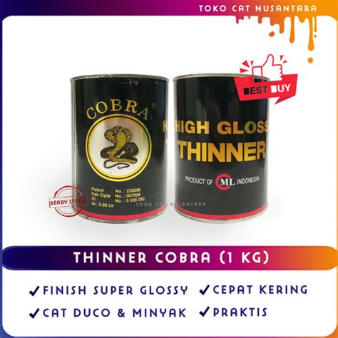 Jual Thinner Tiner Thiner Pengencer Cat COBRA HITAM 1 L READY