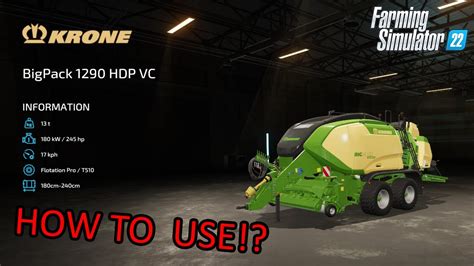 Krone Bigpack Hdp Vc Farming Simulator Youtube