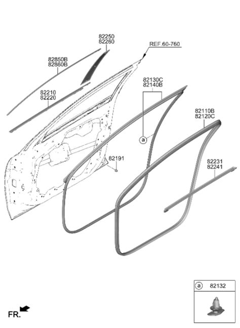 82260 KL000 Genuine Hyundai GARNISH ASSY DR FRAME RH