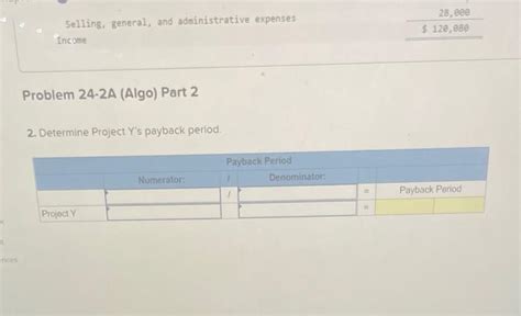 Solved Required Information Problem A Algo Payback