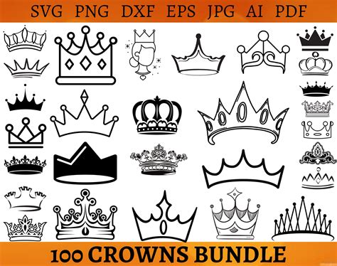 100 Crown Svg Bundle King Crown Svg Cut File Princess Tiara Etsy Ireland