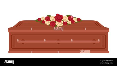 Coffin With Flowers On It Funeral Mourning Tradition Burial Ceremony