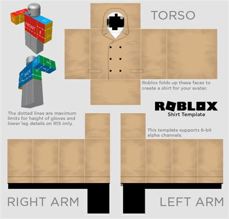 Free Roblox Template Beige Buttoned Coat Design Template | PIXLR