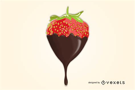 Delicious Chocolate Dipped Strawberry Vector Download