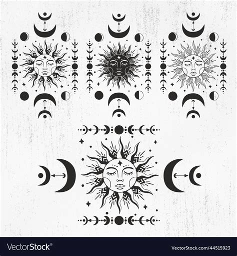 Sun And Moon Svg Boho Svg Celestial Svg Royalty Free Vector