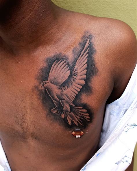 Dove Chest Tattoo For Men