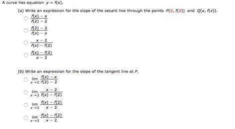 Solved A Curve Has Equation Y F X A Write An