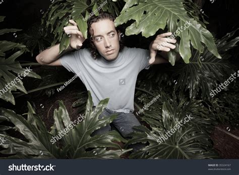 Man Exploring The Jungle Stock Photo 35324167 Shutterstock