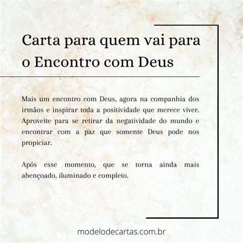 Carta Para Quem Vai Para O Encontro Deus Modelos De Carta