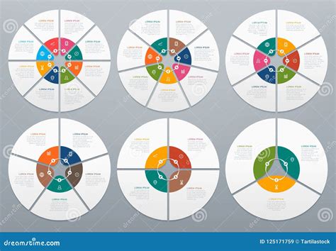 Círculo Infographic Diagrama Redondo De Pasos De Proceso Carta