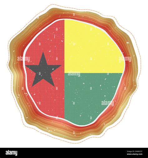 Guinea Bissau Flag In Frame Badge Of The Country Layered Circular