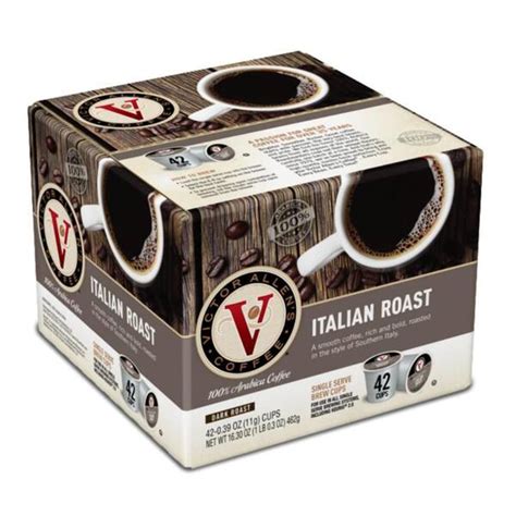 Victor Allens Italian Roast Coffee Dark Roast Single Serve Coffee Pods For Keurig K Cup Brewers