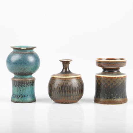 Stig Lindberg Miniature Vases Pieces Stoneware Gustavsberg Studio