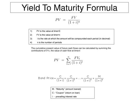 Ppt Yield To Maturity Formula Powerpoint Presentation Id2938012