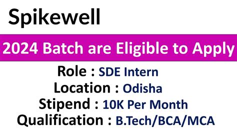 Spikewell Hiring Sde Intern Batch Are Eligible To Apply Youtube