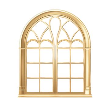 Window Gold Monoline Arch Sparkle Geometric Line Frame PNG