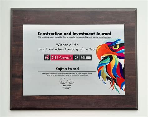 Winner Of The Best Construction Company Of The Year Kajima Poland