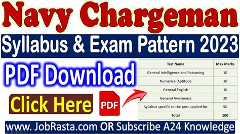 Navy Chargeman Syllabus 2023 Download Official Syllabus Pdf Jobrasta