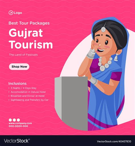 Banner design of gujarat tourism Royalty Free Vector Image