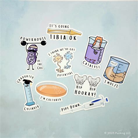 Science Pun Stickers Science Biology Chemistry Pre Med Etsy