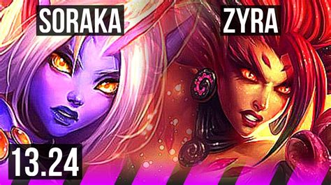 Soraka And Jhin Vs Zyra And Twitch Sup 0 0 10 400 Games Kr Master 13 24 Youtube