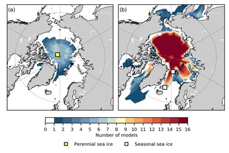 Number Of Models Simulating A Annual Mean Perennial Sea Ice Sea Ice