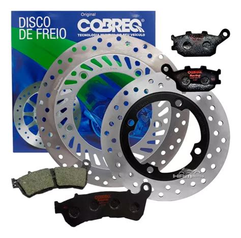 Kit Discos Freio Cb Cobreq Pastilhas Freio Abs